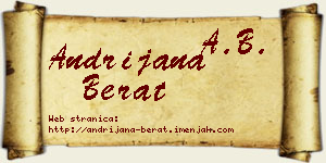 Andrijana Berat vizit kartica